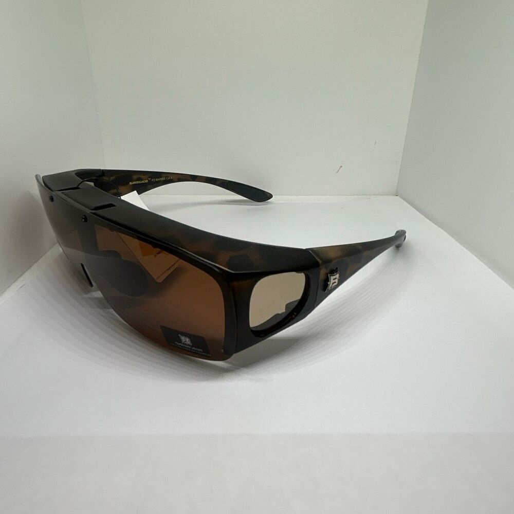 Barricade Tortoise Polarized Flip Up Fit Over Sunglasses UV400 Wrap Around